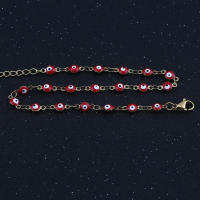 Anklet De Acero Inoxidable Con Ojo Turco Para Mujer Pulsera Colorida De Enamel Joyería De Pierna Regalos De Cumpleaños 23cm Longitud 1 PC - details 2