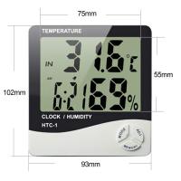 Medidor De Temperatura Y Humedad Digital LCD Estación Climática Para Interiores Y Exteriores Con Reloj HTC-2 HTC-1 De LPPCOLTD - details 0