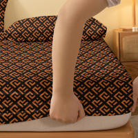 Sábana Ajustada Geométrica Imprimida Mate Para Dormitorio Sin Almohadas Incluidas 100% Poliéster Tejido a Tazo Largo - details 4