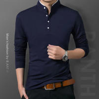 Camiseta Polo Casual Para Hombre Manga Larga Transpirable Y Cómoda Algodón Sólido Verano Moda Negocios Top Regular - details 3
