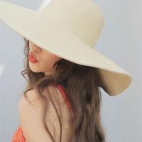 Gorro De Sol Para Mujer Con Gran Alas Plegable Verano Protección Solar Color Sólido Sombrero De Playa Casual Para Exteriores - details 17