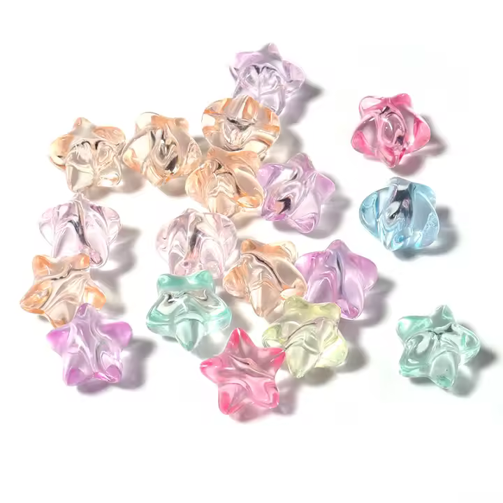50pcs Estrellas De Cinco Puntos De Acrílico Transparentes 11mm Colores Para Joyería DIY Pulseras Collares Accesorios - 1