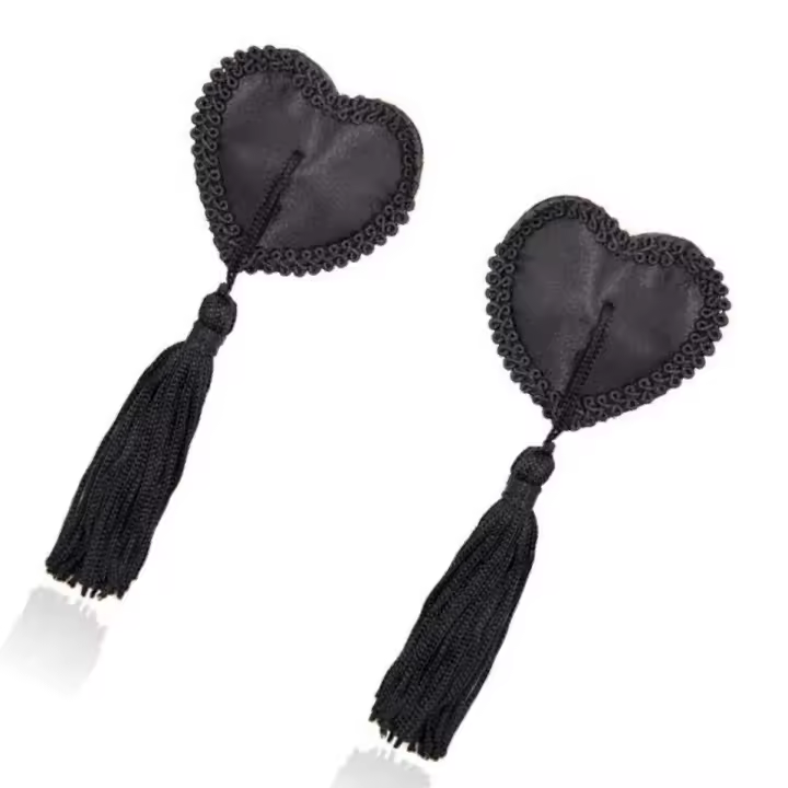 Belover - Cubrepezones Forma Corazón Negro - Material Suave - 2 Piezas - 1