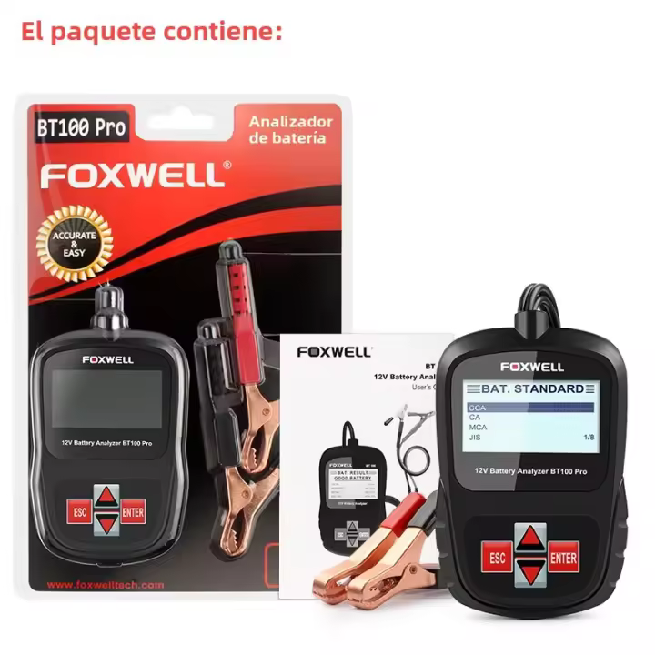 FOXWELL BT100 pro Analizador De Salud De Batería De Coche 12V Para Baterías Flotantes AGM GEL 100 a 1100CCA 200AH Herramienta De Diagnóstico - 1