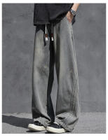 Machete Jeans Para Hombres Verano Nuevo Tendencia Pantalones Americanos Anchos Con Bolsillos Grandes Lavados Estilo Wide Leg - details 12