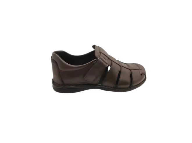 Sandalias Zen 277807 Hombre Piel Marrón Oscuro Semicerradas - Calzado de Piel de Alta Calidad - 1