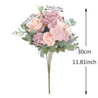 Flores Artificiales De Seda Peonia Y Hydrangea Para Vaso Decoración De Hogar Para Boda Corbata Falsa Accesorios De Plantas De Mesa - details 1