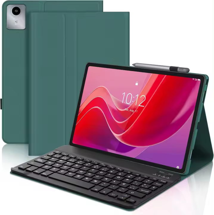 Funda con Teclado para Lenovo Tab M11 11" 2024(TB330FU/TB330XU), Español Ñ Teclado Bluetooth Inalámbrico Desmontable con Funda Protectora Delgada para Tablet Lenovo Tab M11 11 Pulgadas 2024(TB330FU/TB330XU), - 1