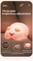 Luz De Noche Lindo Cerdo De Silicona Suave Luz Kawaii Portátil Para Decoración De Dormitorio Regalo De Cumpleaños Y Navidad Para Niños - details 5