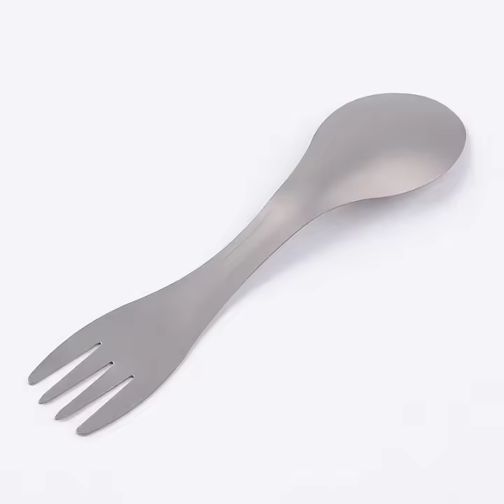 Cuchara De Titanio Ultra-Ligera 2 En 1 Cuchara Y Navaja Para Camping Y Picnics Herramienta De Sobrevivencia EDC Para Viajes Y Senderismo - 1