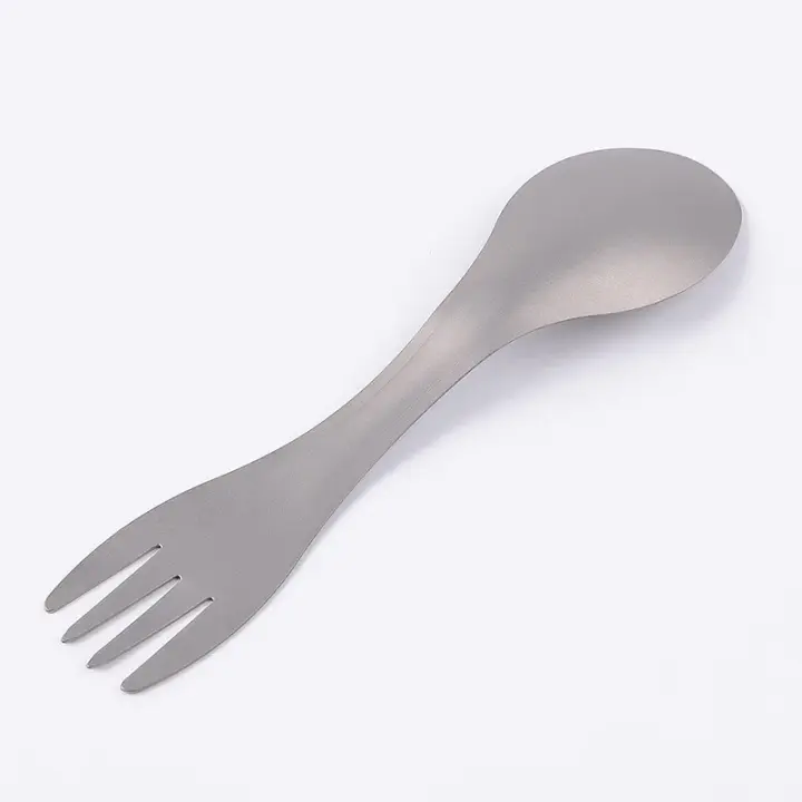 Cuchara De Titanio Ultra-Ligera 2 En 1 Cuchara Y Navaja Para Camping Y Picnics Herramienta De Sobrevivencia EDC Para Viajes Y Senderismo - 1