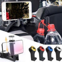 Gancho Ajustable Para Asiento De Coche Con Soporte Para Móvil Y Bolsas 360° Rotación 2 En 1 Hanger Rear Hook Para Asientos De Coche Material ABS - details 9