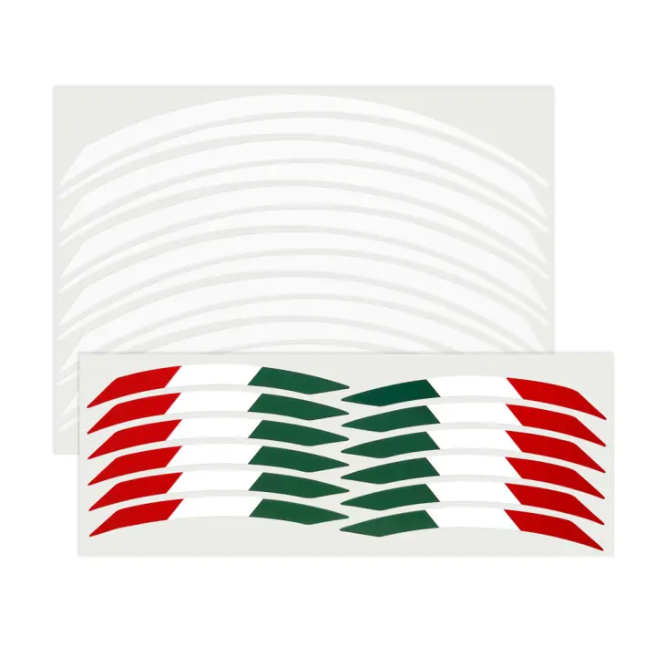 Llanta Tiras Pegatina para Moto Círculo Component Kit Blanco Italia - 1