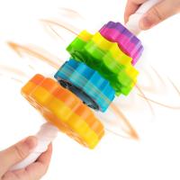 Juguete Educativo Montessori Para Niños Torre De Encaje Giratorio Arcoíris Juguete Sensorial Para Desarrollo De Habilidades Motoras Regalos Para Niños - details 3