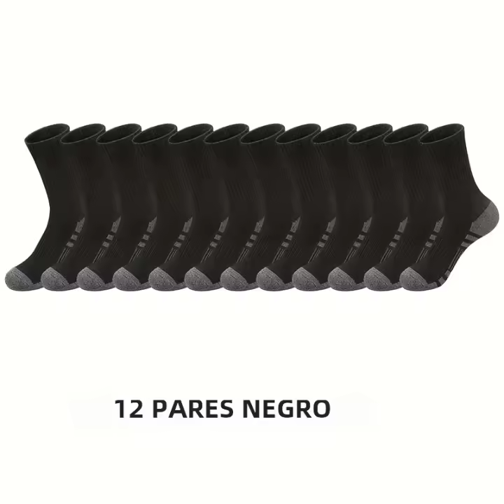 Calcetines Gimnasio Hombre 6/12 Pares Algodón Spandex Antideslizante Nuevo Diseño - 1