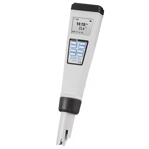 PCE Instruments  Medidor de pH determina el pH, conductividad y el TDS / Indicación de la salinidad / Determina la temperatura de la muestra / Carcasa ABS con protección IP67 / Memoria para 50 series de valores PCE-PH 25 - 1