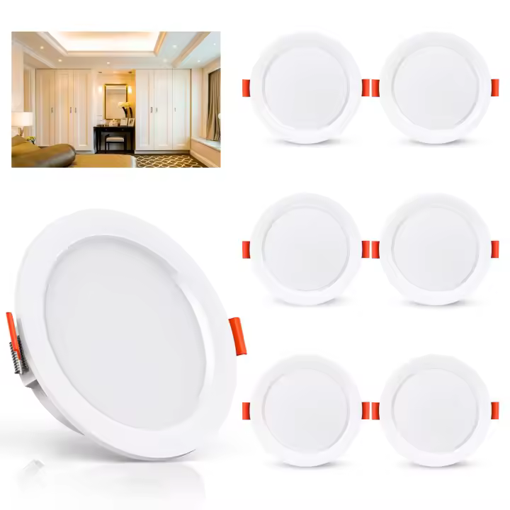 Focos LED Emprocables 6 Unidades, 5W, Equivalent 50W, Blanco Extraplane, Baño Cocina Salón - 1