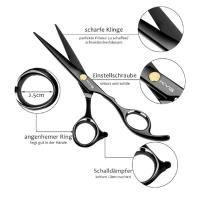 KYG Juego de tijeras de corte de pelo profesional, tijeras de corte de pelo para adelgazar el pelo, tijeras de 15,8 cm de acero inoxidable. Distribuido por DistriLocu - details 2