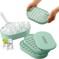 Horneador De Cubitos De Hielo Doble Capa Con Tapa Y Estuche - Hace 72 Cubitos De Hielo Con Contenedor Cuchara Y Tapa Incluidos Libre De BPA - details 0