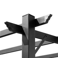 Pérgola gazebo 3x4 m con Techo de tela de Aluminio ajustable, Toldos grises y marrones para Terraza y Jardín - details 3