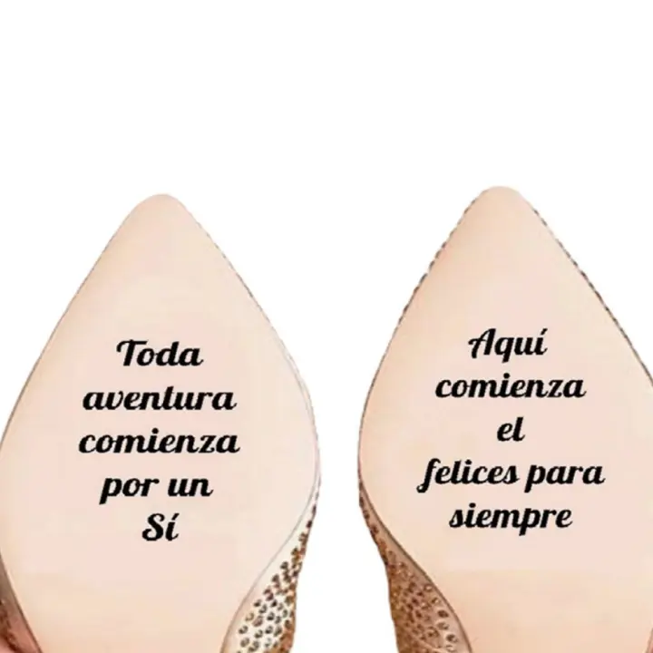 Pegatina zapatos boda con frase, Decoración bodas Decomac - 1