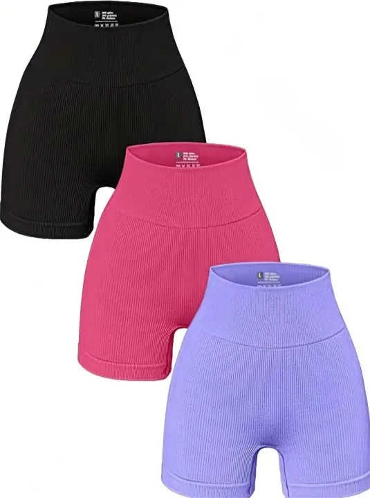 Shorts De Yoga Para Mujer High-Waisted Sin Costuras Tights Deportivos De Nylon Cómodos Y Elegantes Para Ejercicio - 1