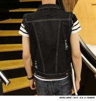 Chaqueta De Jean Sin Mangas Para Hombre 2023 Primavera Azul Negro Estilo Vaquero Chaqueta De Denim Vestido De Cintura Vest - details 10