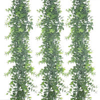 Guirnalda Artificial De Eucalipto Para Bodas Arco De Flores Verdes Rattan Decoración De Pared Para Hogar Y Jardín Plantas Falsas Colgantes - details 1