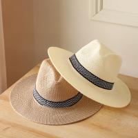Sombrero De Paja Para Hombre Y Mujer Sombrero De Playa Jazz Panama Fedora Con Alas Anchas Protección Solar Para Viajes Y Ocio - details 7