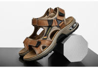 Sandalias De Verano Para Hombre En Cuero Genuino Gladiador Cómodas Para Playa Y Exteriores Tallas 38-46 Cierre Con Hebilla - details 24