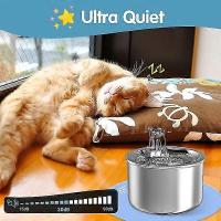Fuente de Agua para Gatos Fuente de Agua de ACERO INOXIDABLE 2L para mascotas con dispensador de Escala anti-seca de flujo de Agua ajustable - details 0