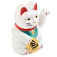 Gato De La Suerte Con Brazo Moviéndose Electrónico 5 Pulgadas Decoración Para Tienda Nueva Regalo Armadura De Plástico Estilo Moderno - details 9