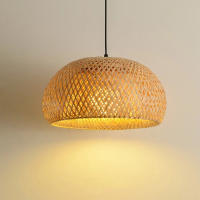 Lámpara Colgante De Bambú Tejida Decorativa Para Pasillo Y Sala De Estar E27 Fuente De Iluminación Moderna Y Retro - details 9