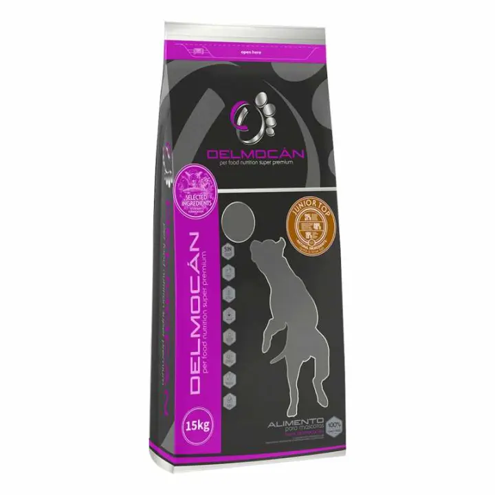 Pienso Natural para perros DELMOCAN JUNIOR TOP (Cordero y Pescado Azul) - Pienso para Perros Jóvenes con Cordero y Pescado Azul, Alto en Proteínas y Condroprotectores - 1
