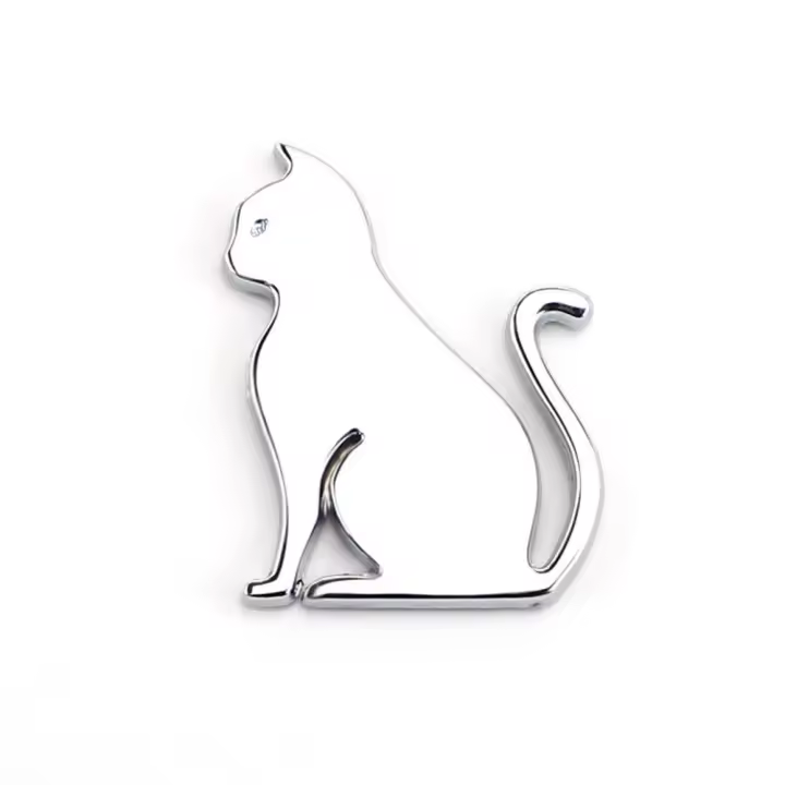 Pegatina De Coche 3D De Metal Gato Emblema Para Decoración Universal De Coches Motos Bicis Material Metálico Adhesivo Para Todas Las Partes Del Vehículo - 1