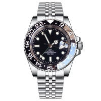 Reloj De Diversión GMT Para Hombres Con Movimiento NH34A Automático Acero Inoxidable Luminoso Correa Jubilee Hebilla Deslizante 200m Impermeable - details 15