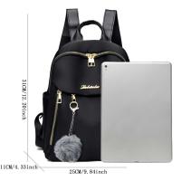 Mochila Grande De PU Negro Para Mujer Bolsa De Viaje Estilo Harajuku Suelta Para Estudiantes Escuela Mochila Unisex Moda De Calle Alta Capacidad - details 2