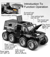 Modelo De Coche De Metal Escala 1/32 Autovoz Shaman 8x8 ATV De Rusia Juguete De Colección Para Niños Con Luz Y Sonido Regalos Para Niños - details 4