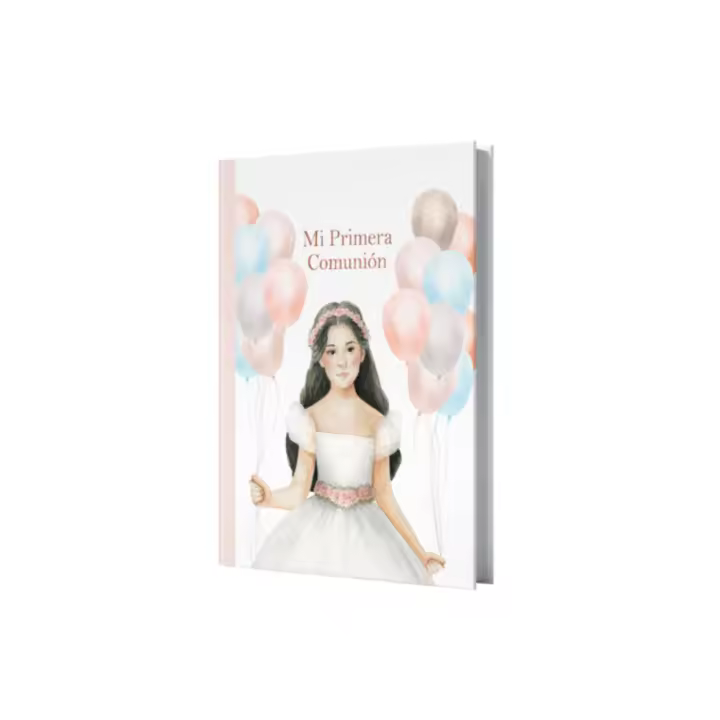 Libro de Comunión para Niña "Globos" – 44 Páginas con Encuadernación en Cartoné - 1
