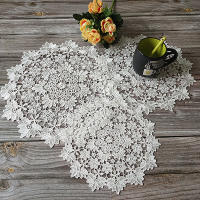 Mantelera De Encaje Con Bordado De Flores Resistente Al Calor 20/30/40cm Cojín Para Taza Decoración De Hogar Para Bodas Y Fiestas Moderno - details 14