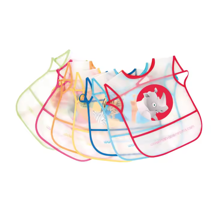 MS bebe -  Pack de 7 baberos para bebé - Pack de 7 Baberos Impermeables para Bebés de 6 a 12 meses | Divertidos estampados surtidos con Animales - 1