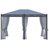 vidaXL Cenador con pantallas de malla acero gris antracita 3x4 m - details 1