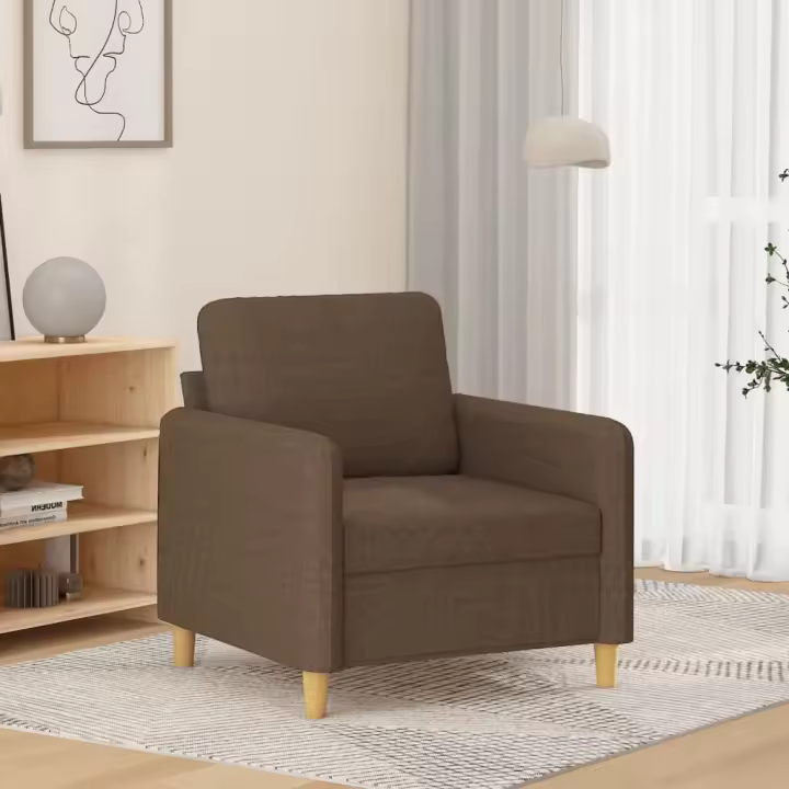 vidaXL Sillón de tela marrón 60 cm - 1