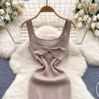 Vestido De Encaje Sin Hombros Para Mujer REALEFT Verano Elegante Sólido Ajustado Con Lazo Estilo Bodycon Para Fiesta - details 25