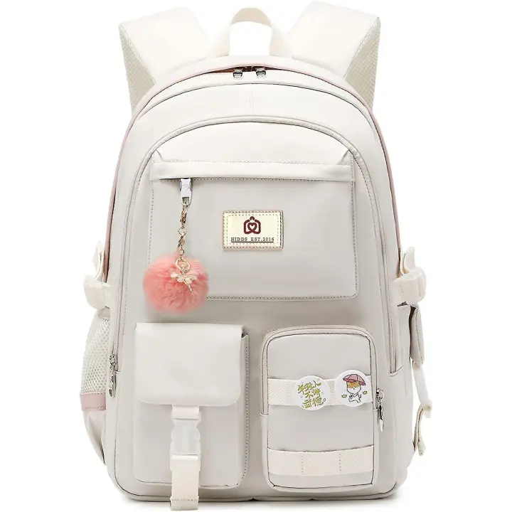 Laptop Backpacks 15.6 Inch School Bag College Backpack Anti Theft Travel Daypack Large Bookbags For Teens Girls Women Students (off-white) - 1