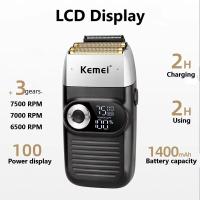 Afeitadora Eléctrica Recargable Kemei 2 En 1 Para Hombres Con Pantalla LCD Reciprocante Portátil Sin Cable Con Trimmer De Barba KM-2027 - details 0