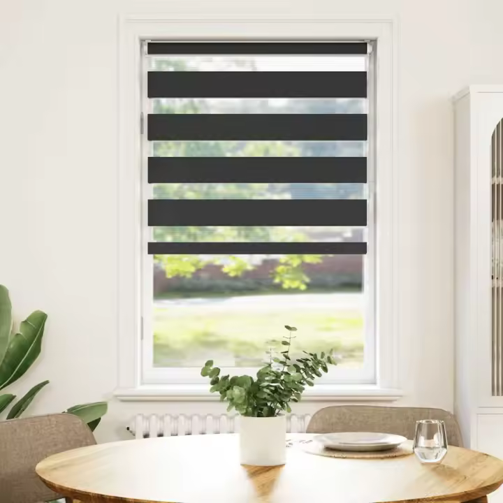 Estor cebra negro 70x150 cm tejido ancho 65,9 cm poliéster - 1