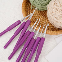Juego De 8 Piezas De Agujas De Tejer De Aluminio Con Manos Suaves De Plástico Para DIY Tejer De Suéter Herramientas De Crochet Kit - details 3