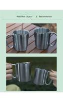 Taza De Agua Portátil De Acero Inoxidable Para Camping Montañismo Viajes Al Aire Libre Picnics Senderismo Escalada Con Botón - details 2
