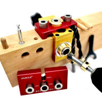 Juego De 3 En 1 Herramienta De Carpintería Para Agujeros De Bolsillo En Aleación De Aluminio Guía De Perforación Para Tablas De Madera 8/10/15mm - details 16